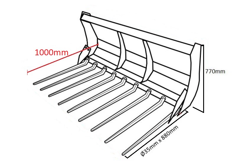 FOURCHE A FUMIER 180CM FOND PLEIN ATTELAGE EURO