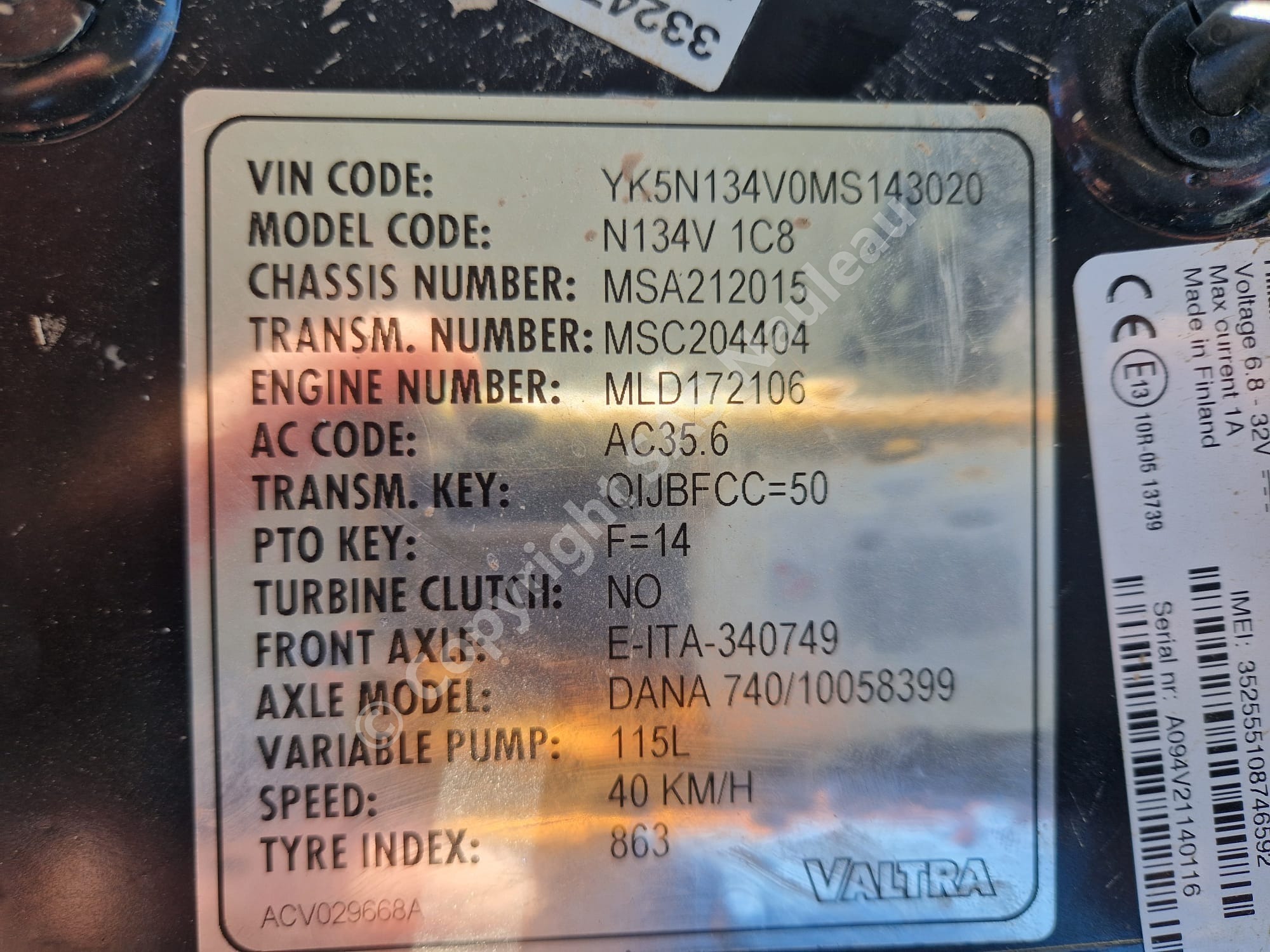 VALTRA N134 VERSU